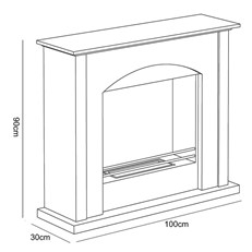 Firenze Freestanding Bioethanol Eco Fireplace with White Wood Fire Surround